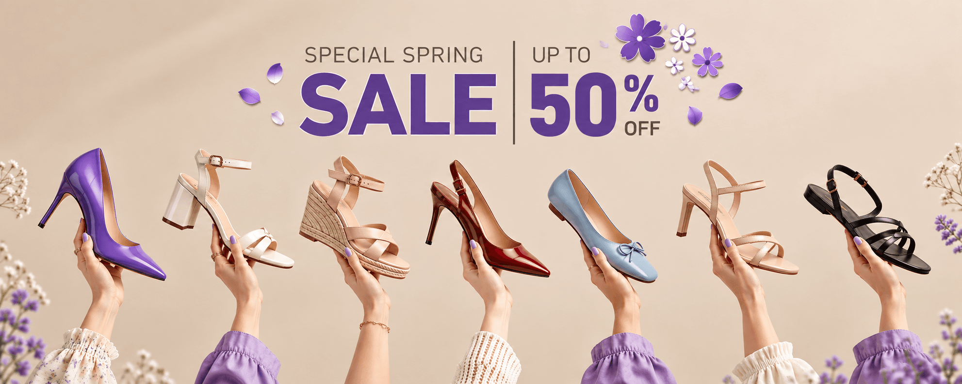 Purple Hunt special spring sale footwear collection