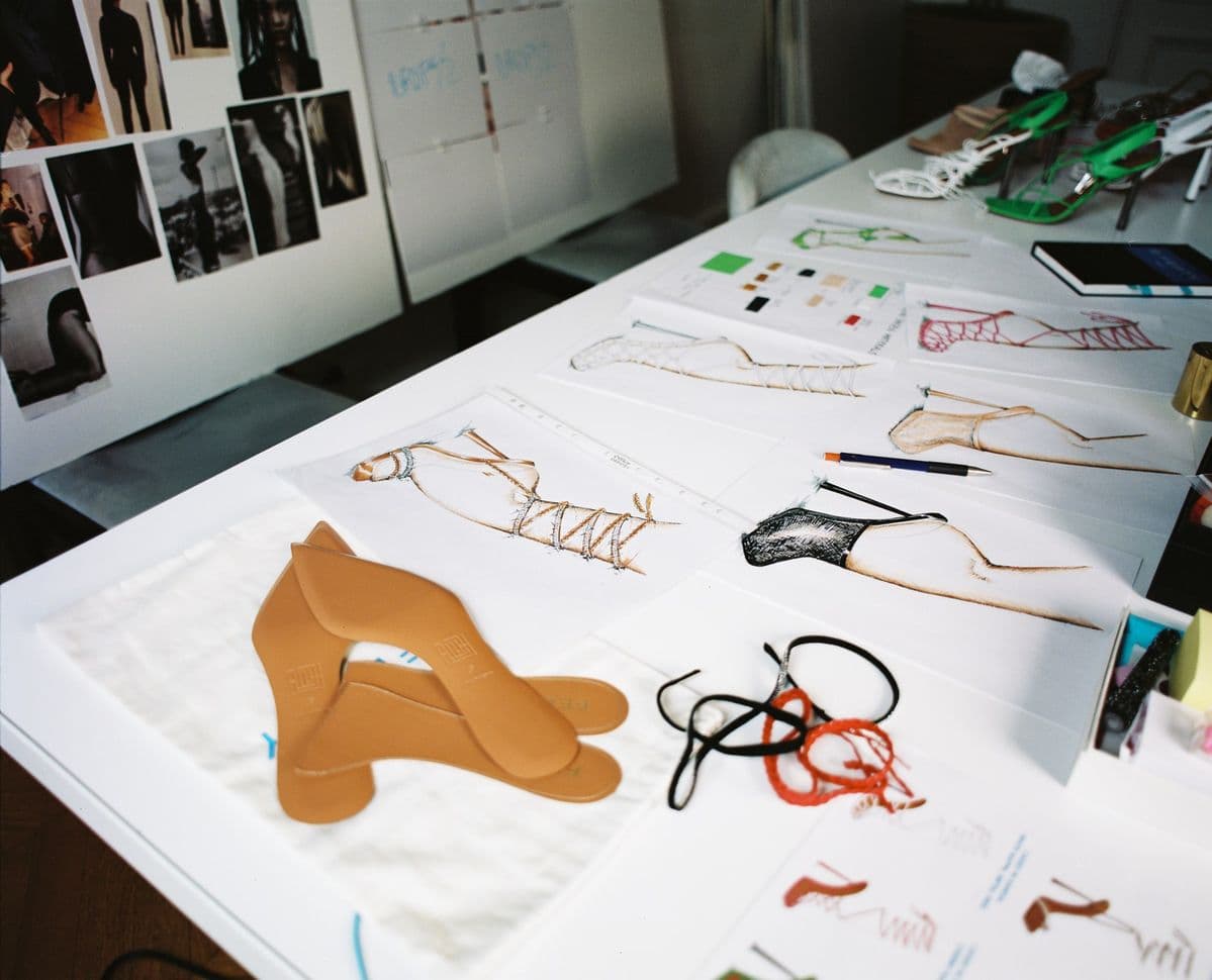 Women Solid Structured Cut Work Leather Handheld Bag sketched and sampled on the Purple Hunt design desk